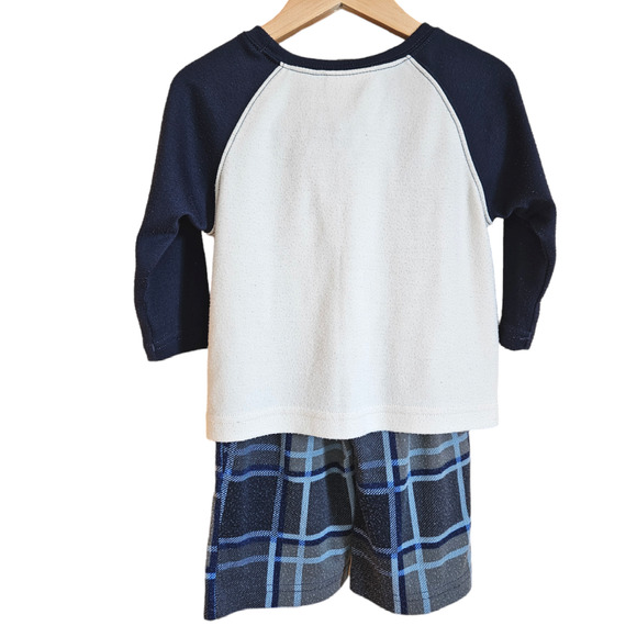 Hanna Andersson Toddler Deer Pajama Set Plaid Top & Bottom Size 80 (18-24M) - Picture 4 of 8